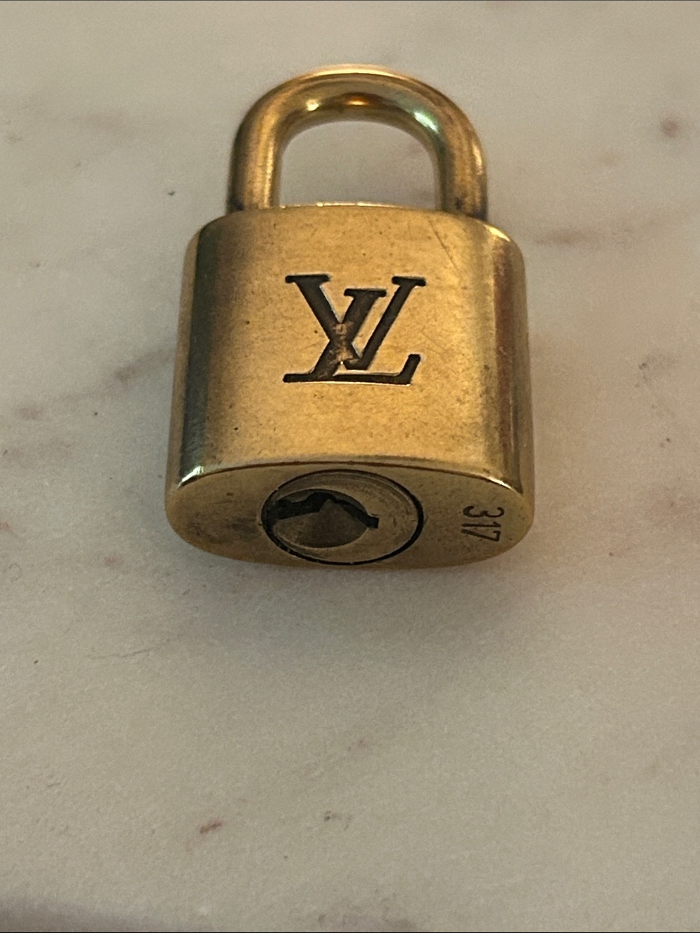 Louis Vuitton Gold-Tone LV Padlock Key Charm